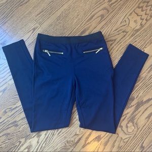 Juicy Couture Navy Blue Leggings, Black Trim